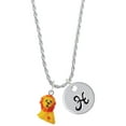 thumbnail image 1 of Delight Jewelry Resin Yellow Lion Silvertone Script Initial Disc - H - Charm Necklace, 20"+3", 1 of 4