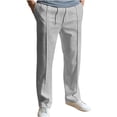 thumbnail image 3 of Blmnix Pleated Men's Pants Sweat Pants Work Pants Baggy Pant High Straight-Leg Gray Full Mens Pants Casual,M, 3 of 4