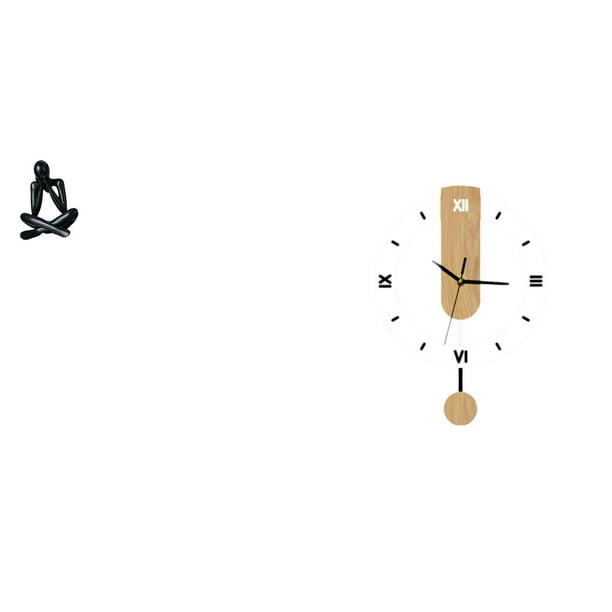 Figura de escritorio,Escultura abstracta de pensador para decoración de oficina y hogar.,Reloj de pared,Reloj de pared decorativo para baño y dormitorio.,Reloj de pared redondo silencioso y