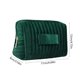 thumbnail image 3 of Neceser de terciopelo a rayas bordadas | Neceser de maquillaje de poliéster impermeable | Organizador de artículos de aseo de viaje con cremallera, 3 of 6