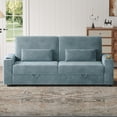 thumbnail image 4 of 87”Large Loveseat Sofa, 3 Seater Couch with Storage, Velvet Fabric Deep Seat Sofa with Pillow& Cup Holders, Modern Comfy Sofa with USB& Type-C Ports, Home Sofa Couch for Living Room Bedroom, 4 of 9