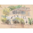 thumbnail image 2 of Zygmunt Waliszewski 18x14 Black Ornate Wood Framed Double Matted Museum Art Print Titled - School Backyard (1935), 2 of 5