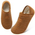 thumbnail image 3 of Pantuflas de lana artificial unisex para hombre y mujer, color marrón 8.5-9.5, 3 of 6