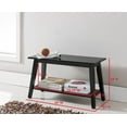 thumbnail image 3 of Kings Brand Furniture Black Wood Bench with Storage Shelf for Entryway, Foyer, Living Room, 3 of 4
