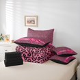 thumbnail image 6 of Manfei Wild Cheetah Animal Pattern 7pcs Queen Bedding,Pink Coquette Bowknot Bedding Comforter Set Queen,Black Reversible, 6 of 7