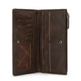 thumbnail image 7 of Wrangler Minimalist Wallet Credit Card Wallet for Women with Smooth Zippers, Coffee, 7 of 7