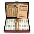 thumbnail image 1 of HUASHENG Antique Mini Mahjong English Mahjong Export Travel Mahjong With Antique Leather Box, 1 of 4