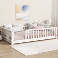 thumbnail image 3 of Leumius Twin Size Floor Bed with Built-in Book Rack and Door,Platform Bed for Boys Girls White, 3 of 9