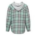 thumbnail image 5 of Kaprioy Womens Buffalo Plaid Hoodie Sweatshirts Button Drawstring Hooded Long Sleeve Fall Fashion Shacke tCasual Shirts with Pocket Green, L, 5 of 6