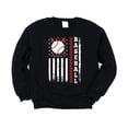 thumbnail image 7 of Patriotic Baseball Sweatshirt for Women, Men & Kids - Game Day USA Flag Sports Pullover Black Sweatshirt Youth Large, 7 of 7