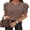 Brown, variant on Short Puff Sleeve Sweaters for Women Knit Tops 2026 Trendy Crewneck Striped T Shirts Casual Summer Blouses Brown Tshirts for Women