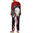 thumbnail image 3 of Demon Slayer Nezuko Unisex Onesie Pajamas Zipper Jumpsuit Hooded One Piece Sleepwear for Family Mens Womens, 3 of 8