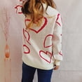 thumbnail image 4 of WEAIXIMIUNG Pull à Motif d'Amour pour la Saint-Valentin, Col Rond, Manches Longues, Tricoté, 4 of 9