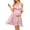 Pink, variant on Maternity Nursing Dress Womens Spaghetti Strap Ruffle Sleeve Daisy Printed Tiered Flowy Swing