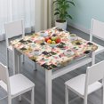thumbnail image 3 of Yorkie Dog and Pioneer Flower Square Fitted Tablecloth with Elastic Edge,Square Table Cover,Washable Elastic Table Cover for Home Kitchen Party Decor 36"x36", 3 of 6