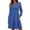 Blue, variant on VEKDONE Womens Casual A Line Dress Long Sleeve Crew Neck Tiered Pleated Dress with Pockets Solid Color Loose Fit Flowy Beach Vacation Dresses Gray M