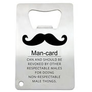 Man Card Bottle Opener by LazerDesigns - Credit Card Size Heavy Duty Stainless Steel Flat Bottle Opener - Laser Engraved Man Card Perfect Gift for Men