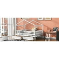 thumbnail image 6 of Bellemave Full Size House Bed with Storage Drawers Playhouse Platform Bed Wooden House-shaped Bed Frame with Fence Guardrail and Roof (Full size, White), 6 of 11