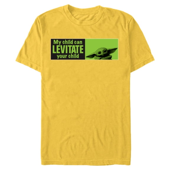 Star Wars The Mandalorian My Child Can Levitate Your Child - Short Sleeve Blended T-Shirt for Adults - Customized-Yellow