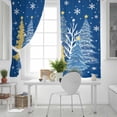 thumbnail image 5 of Fsddascl Blue Christmas Tree Blackout Curtains for Bedroom/Living Room, Thermal Insulated Kitchen Curtains, Xmas Snowflake Blue Golden Grommet Darkening Window Treatment Drapes 52"x63"x2, 5 of 6