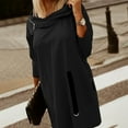 thumbnail image 4 of UAMVSH Women's Casual Cowl Neck Long Sleeve Hoodie Plus Size Dress Hooded Sweatshirts with Pockets Soft Zipper High-Low Pullover Tops(5X-Large,Black), 4 of 7