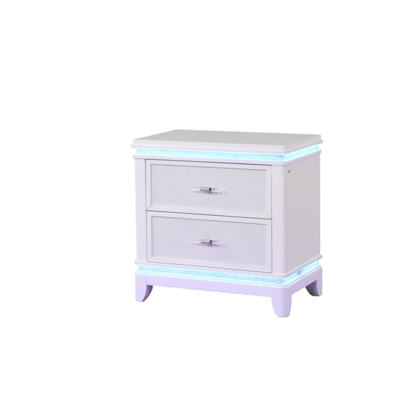 Miekor Furniture Opium Nightstand in Milky White W5U711