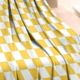 thumbnail image 3 of Yellow White Checkerboard Checkered Pattern Blanket,Comfortable Soft Flannel Throw Blanket,All Season,Warm Lightweight Blankets for Sofa Bed Couch Living Room Chair,30"x40", 3 of 4