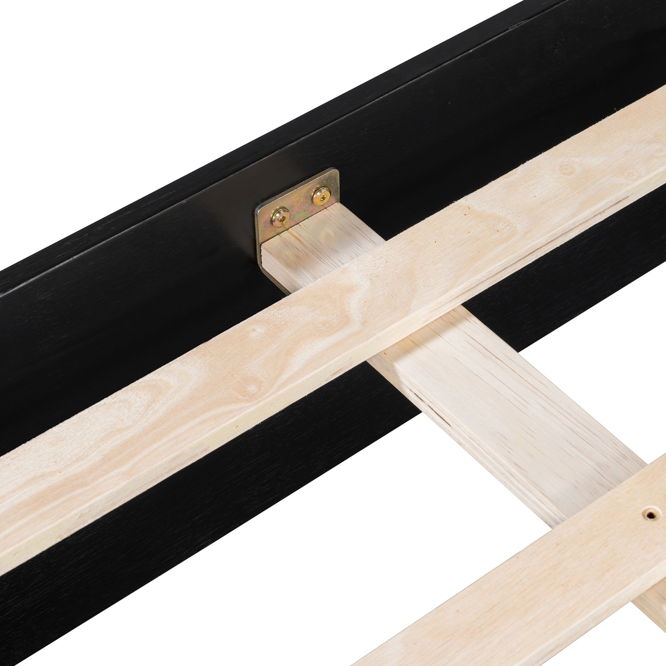 Christopher Knight Home King Platform Bed Frame with Wood Slat Support, Low Profile Design, Black