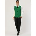 thumbnail image 2 of INSPIRE CHIC Men's V Neck Sleeveless Two Pockets Button Down Vests, 2 of 5