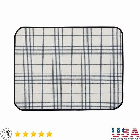 Dish Dry Mat Reversible Non-Slip Microfiber Kitchen Countertop Protector New