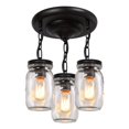 thumbnail image 1 of Lámpara colgante PUZHI HOME Mason Jar de 3 luces para cocina, 1 of 8
