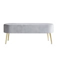 thumbnail image 4 of HMD Moveis Velvet Flared Arm Loveseat with Bench and Coffee Table, Silver Gray, 4 of 11