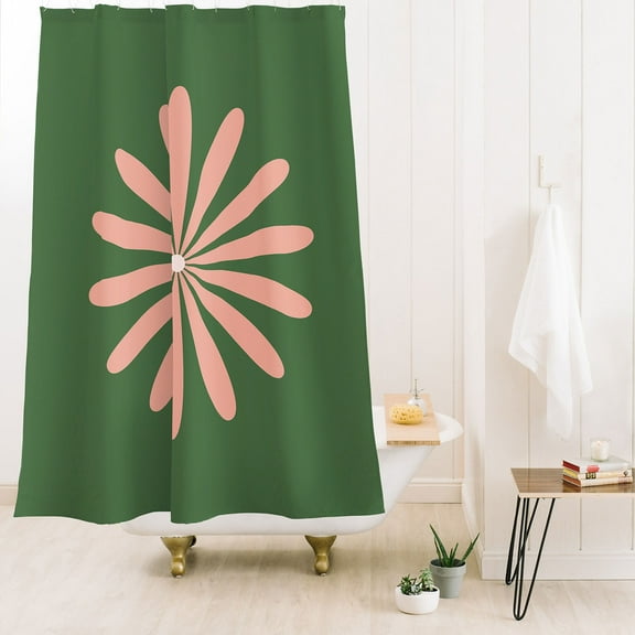 Society6 Kierkegaard Design Studio Big Daisy Retro Minimalism Shower Curtain 71" x 74"