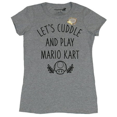 Mario Kart Girls Juniors T-Shirt - Lets Cuddle And Play Mario Kart
