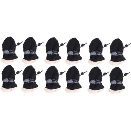 12 Pcs Dog Shoes for Winter Anti- Skid Pet Shoes Winter Boots for Dogs Puppy Paw Hiking Shoes Pet Shoes Dog Boots Shoes for Dogs Winter Boots VIP Black Dog Booties Boots for Dogs