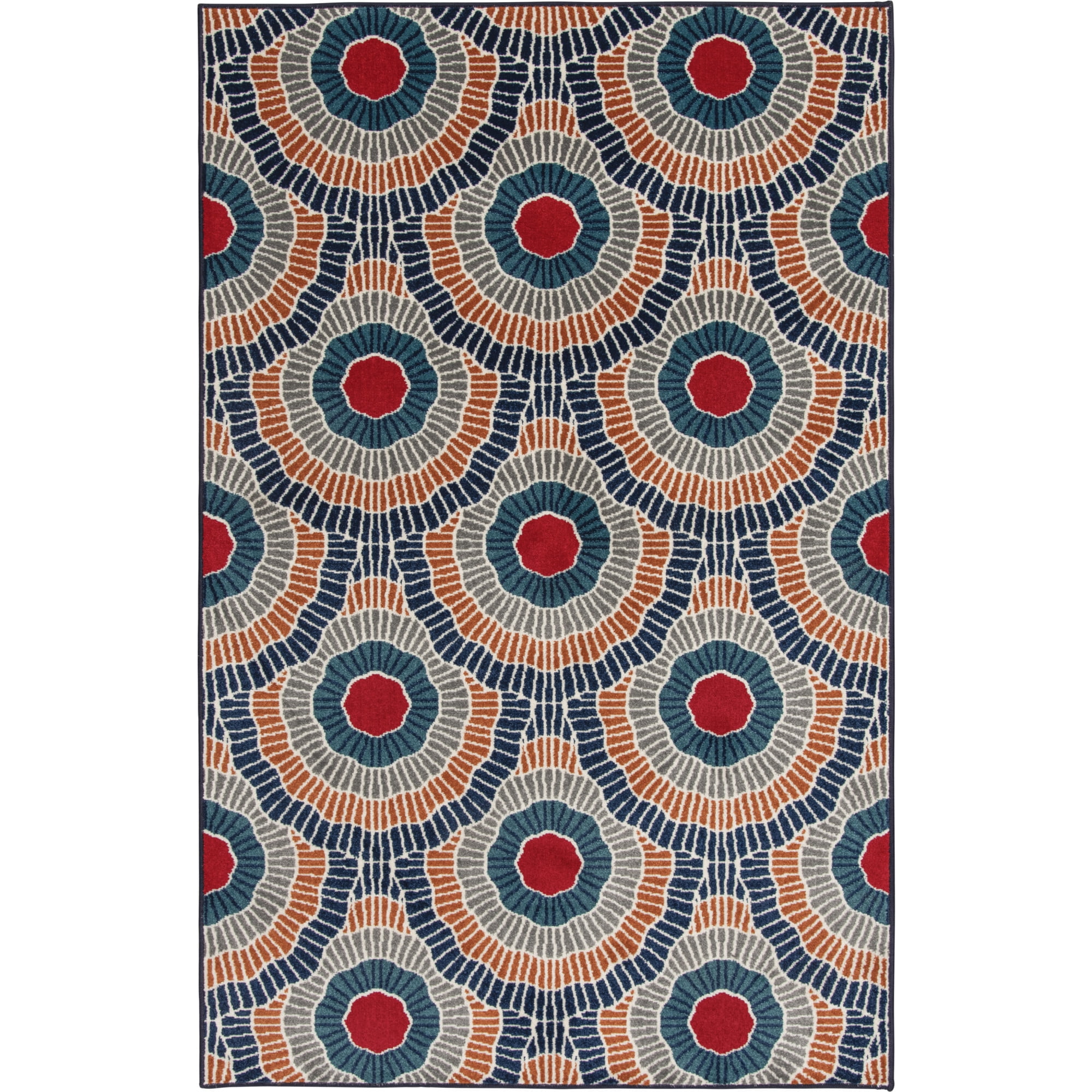 Loomaknoti Terrace Tropic Ferley 2' x 7' Abstract Indoor/Outdoor Runner Rug , Blue/Red