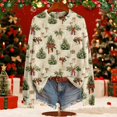 thumbnail image 2 of WZXFASHION Chandails de Noël pour Femmes 2025 Col Rond Hiver Vacances Mignons Pulls Offres du Jour Liquidation Chandail Col en V, 2 of 8