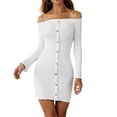 thumbnail image 3 of Vestido de punto vintage de invierno para mujer Fuera del hombro Elegante Backless Jumper Mini MABOTO Vestido sexy sólido de las mujeres, 3 of 7