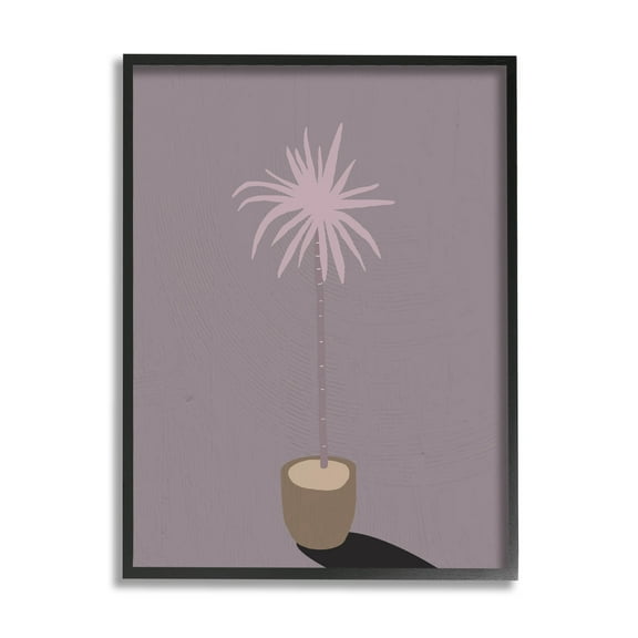 Contemporary Potted Palm Tree Botanical & Floral Graphic Art Black Framed Art Print Wall Art