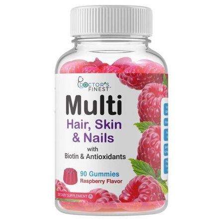 Doctors Finest Kosher Multivitamin - Hair, Skin & Nails with Extra Biotin Gummies - 90 Pectin jellies