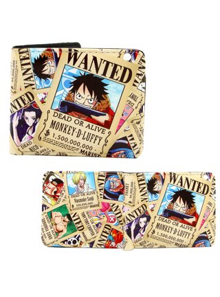 ONE PIECE Luffy Wallet Anime Zoro Short Leather Money Clip Cartoon