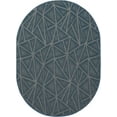 thumbnail image 2 of Furnish My Place Geometrical Pattern Indoor/Outdoor Refine Blue Rug, Abstract Area Rug, Doorway Mat, Contemporary Rug for Living Room, Entryway, Made in USA, 2' x 4' Oval - Set of 20, 2 of 5
