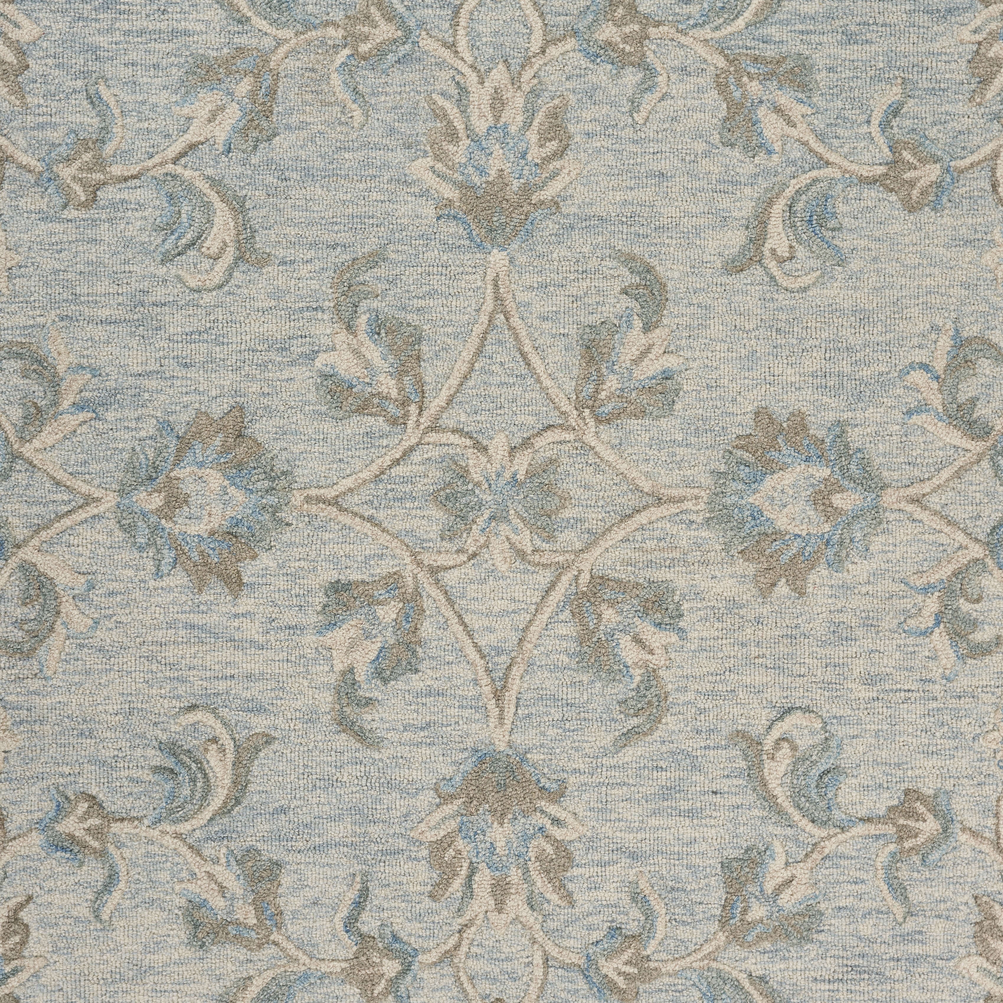 Harlow Hill Wade 2' x 3' Blue Floral Wool Indoor Area Rug