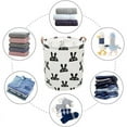 thumbnail image 4 of AUCHEN Large Collapsible Laundry Hamper with Handles,Storage Baskets,Waterproof Dirty Clothes Laundry Basket,Foldable Bin Storage Basket Organizer for Kids Baby Toy Collection(Round - Black Rabbit), 4 of 8