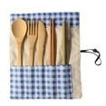 thumbnail image 2 of Clearance Tableware under $15 Portable Bamboo Cutlery Travel Eco-friendly Fork Spoon Set Include Reusable Bamb, 2 of 3