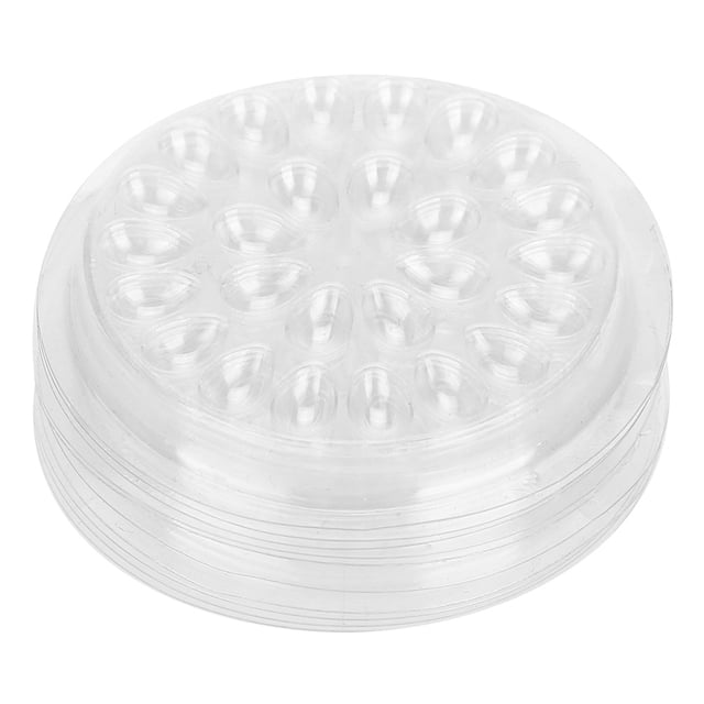 50 soportes desechables para pegamento de pestañas, de plástico transparente, para extensiones de pestañas.