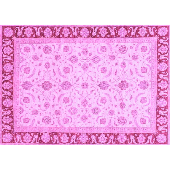 Ahgly Company Indoor Rectangle Oriental Purple Modern Area Rugs, 5' x 8'