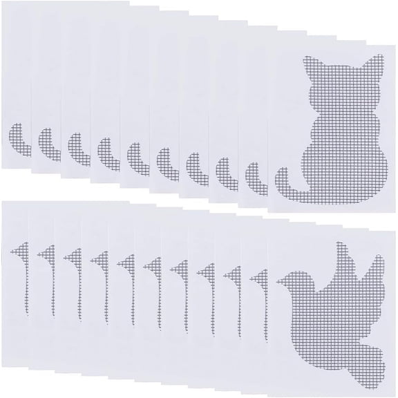40Pcs 2 Styles Door Window Screen Repair Patches Self-Adhesive Fiberglass Cat Pigeon Mesh Screen Repair Sticker Covering for Repair Holes Tearing Net Windows Screen 3.5 x 2.6 inch