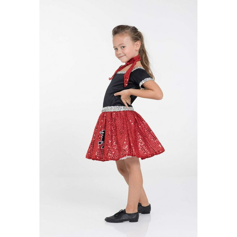 Rock and Roll Sequin Dress Red Poodle Girl 1950s Costume Rock and Roll Sequin Dress Red Poodle Girl 1950s Costume