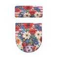 thumbnail image 2 of HELLHERO Soft Toilet Protector Cover & Elastic Installation Elastic Bottom Fits All Toilet Shapes with Set of 2 Toilet Dust Cover Set, American Flag Floral, 2 of 8